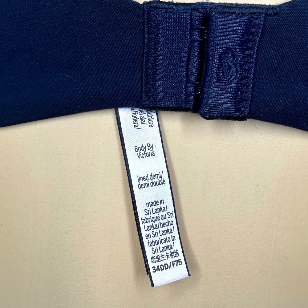 Victoria's Secret Body By Victoria Lined Demi Double Bra Size 34DD Blue - Picture 5 of 10